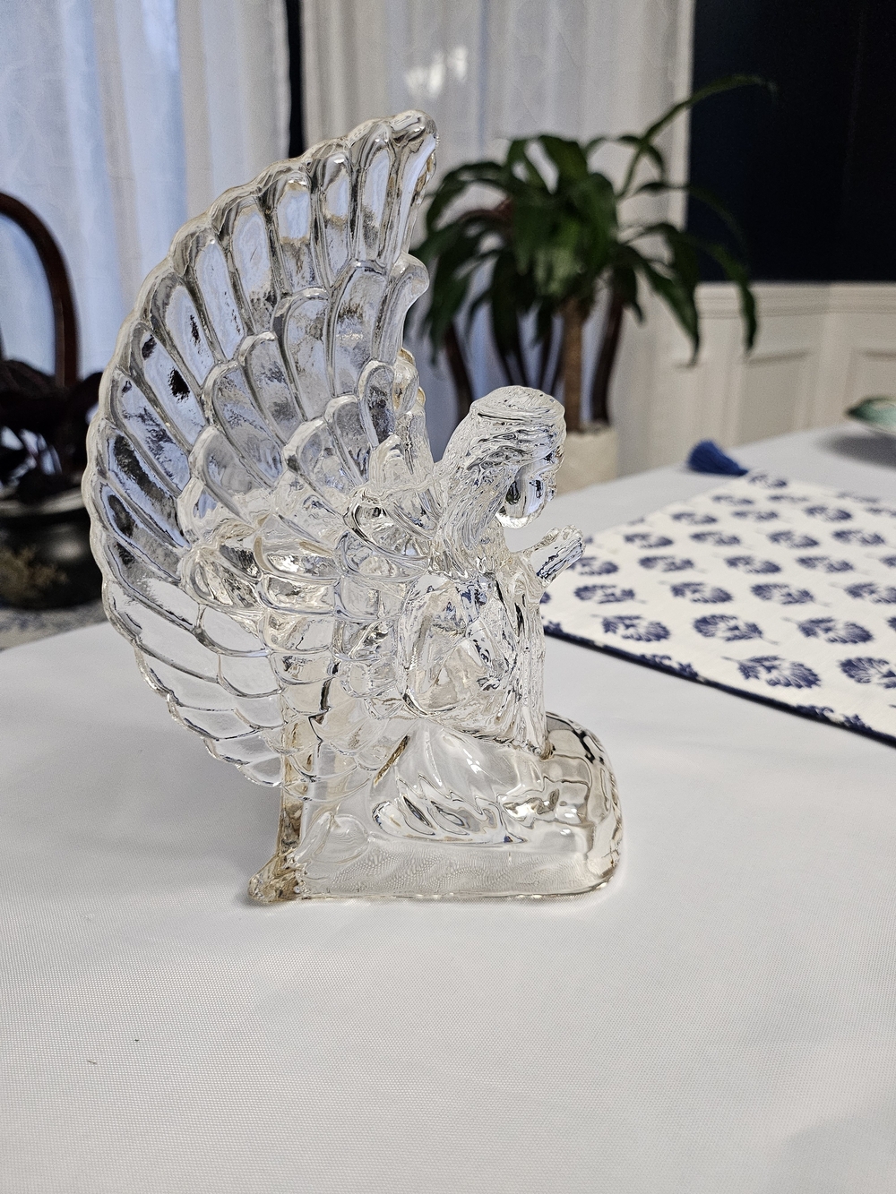 Vintage 1989 House of Lloyd Crystal Angel Tea Light Candle Holder Votive